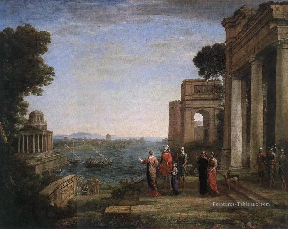 Aeneas Adieu à Dido dans le paysage de Carthago Claude Lorrain Peintures à l'huile
